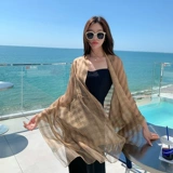 Летняя пляжная накидка, тонкий большой шарф, защита от солнца