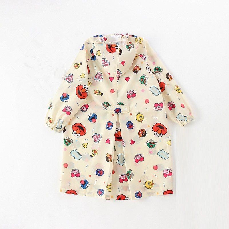 Japan light and thin quick dry breathable children's raincoat rainstormproof boys and girls kindergarten waterproof poncho school bag seat
