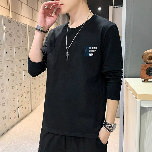 Весенний лонгслив для отдыха, трендовая приятная телу брендовая модная футболка, оверсайз