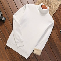 8515 белый высокий воротник плюс бархат и утолщение