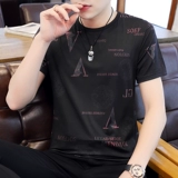 Летняя тонкая шелковая футболка с коротким рукавом, круглый воротник