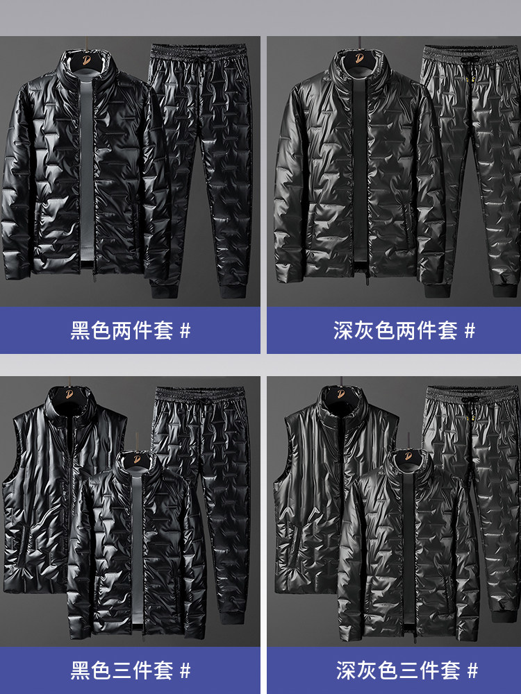 COTTON CLOTHES MENS NEW WINTER THICKENED COTTON JACKET STAND COLLAR TAKEAWAY LOCOMOTIVE CLOTHES COTTON JACKET COTTON PANTS SET