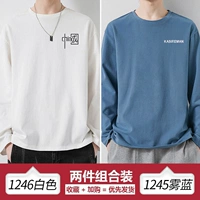 [Хлопок] 1246 белый+[хлопок] 1245 Смог синий