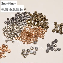 3mm 4mm mini metal button new baby clothes patchwork accessories two eye button baby sweater clothes buckle