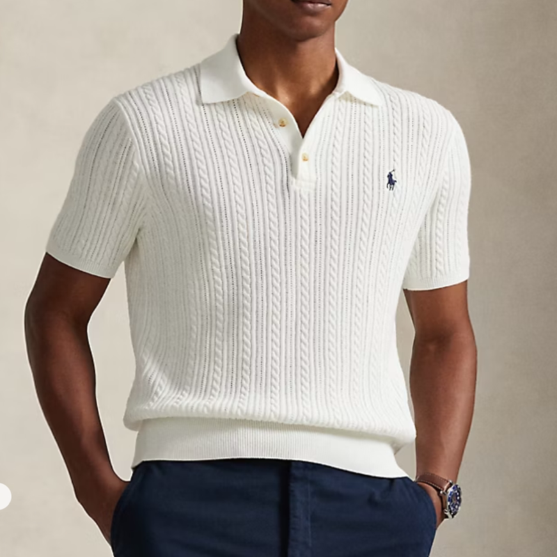 U.S. Purchasing Agent for Polo Ralph Lauren Men's Cable-Knit Cotton Polo Sweater