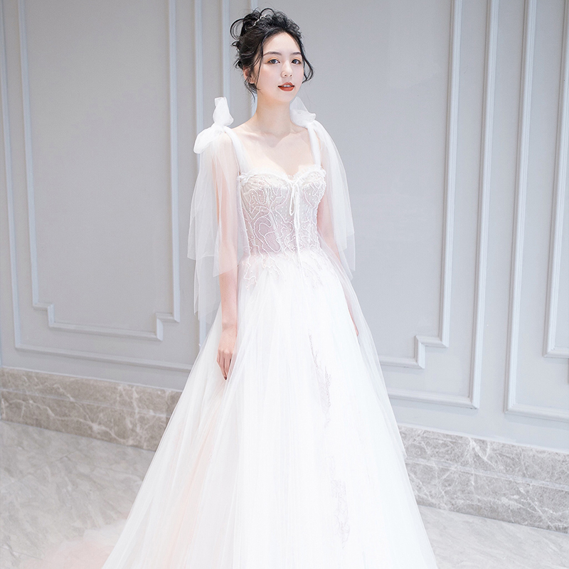 Wedding 2020 New Mori Fairy Dream Luxury Luxury Dragon Tail, thin, covering arm, small, gauze Wedding 2020 New Mori Fairy Dream Luxury Luxury Dragon Tail, thin, covering arm, small, gauze