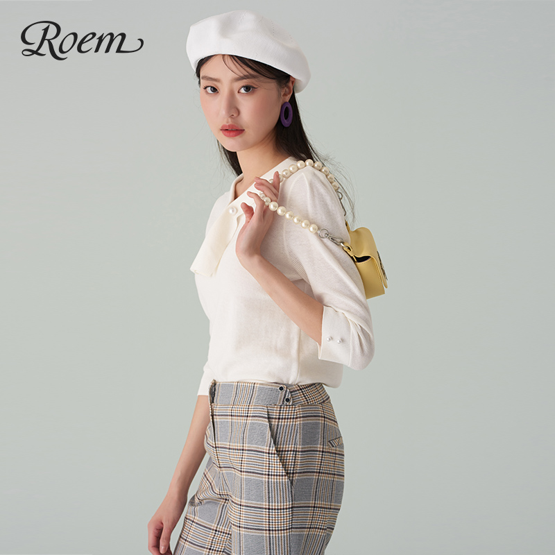 Roem rơi phụ nữ mới áo len thời trang thời trang khí V-cổ áo len RCKW93801C