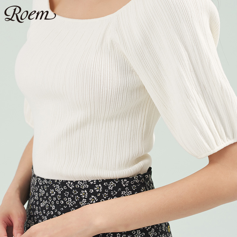 Roem rơi phụ nữ mới phụ nữ thời trang ăn mặc công chúa phong cách đan áo len RCKW93702M