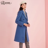 Roem Однотонный длинный корсет, шерстяное пальто, ретро плащ, средней длины, увеличенная толщина