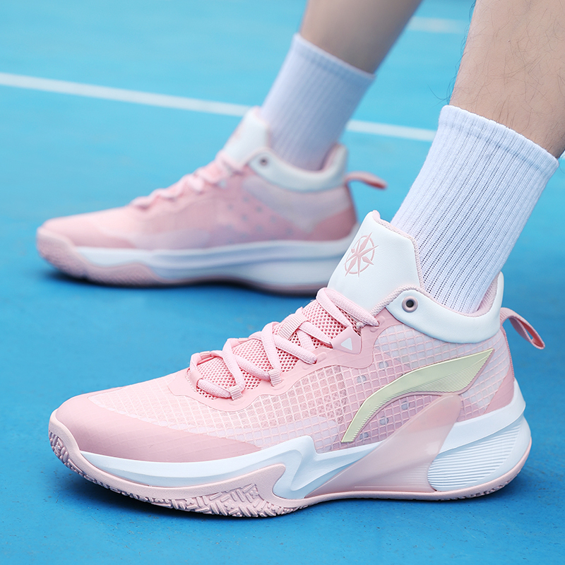 Blitz 6 New Cherry Blossom Pink Basketball Shoes for Men and Women, Sonic 9 Ultra-Light Cushioning Professional Practical Sneakers, Competition Sports Shoes