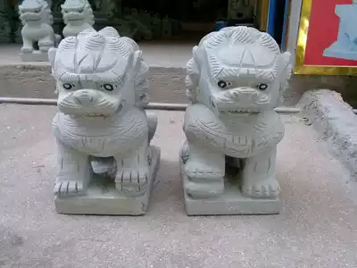 20cm block Beijing lion pair of town house Evil Wind Water Stone Lion Cemetery ornaments Huian stone carving factory direct sales