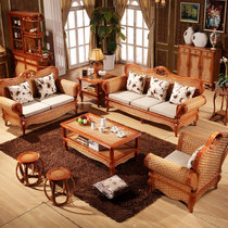 Rattan Sofa Living-room Combined Rattan Chair Sofa 5 pieces Rattan Sofa Solid Wood Sofa Vines Wood Sofa Rattan furniture