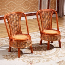 Fujitwood Gongfu Tea chair Cane Chair Casual Chair Patio Outdoor Real Rattan tea chair vine chic chair rattan small chair