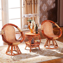 Rattan chair Coffee table Three-piece set outdoor garden rotating chair Leisure balcony table and chair Modern simple living room rattan chair