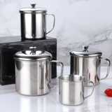 Детская ручка из нержавеющей стали со стаканом для домашнего использования для школьников для детского сада, чайная чашка, нержавеющая сталь AISI 304