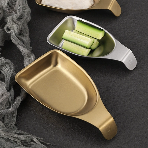 Корейский 304 соус из нержавеющей стали коммерческий золотой приправы для погружения, маленькое блюдо, креативные креветки и ложка фрикадельки