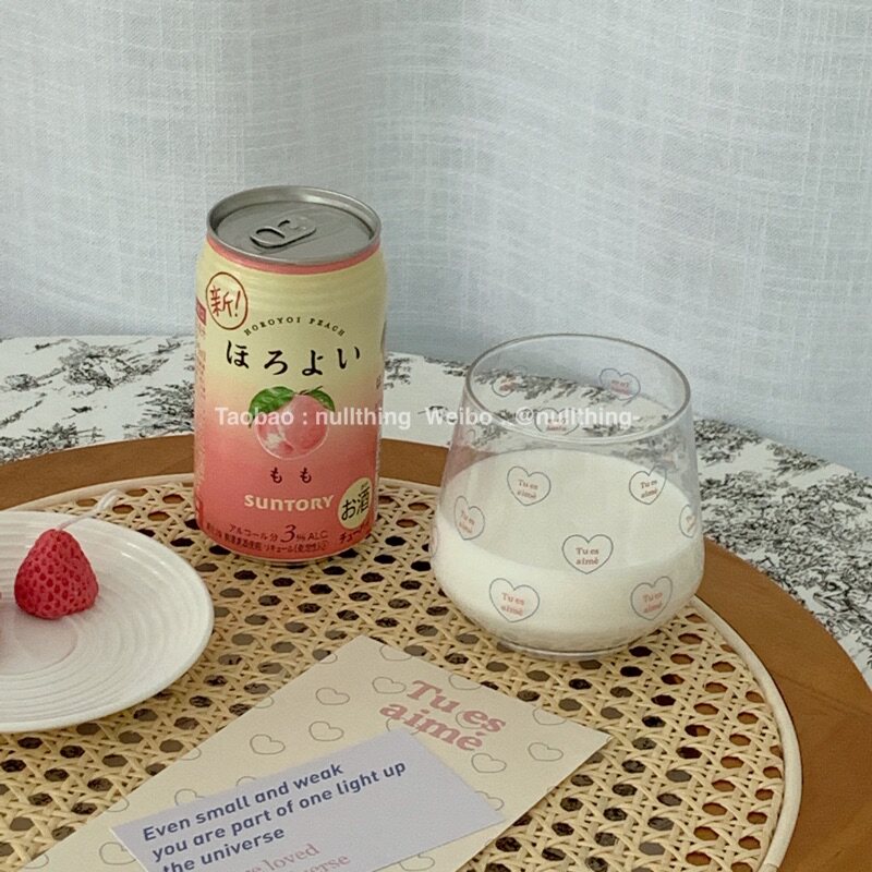 nullthing Original Series Love Glass Milk Print Cup