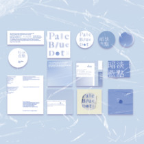 nullthing original PBD faint blue dot hand - paste sticker handbook sticker handbook sticker