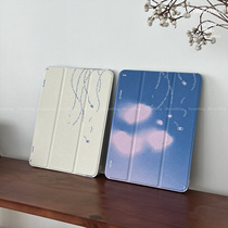 nullthing original catching blue ipad protective case 2021 three-fold transparent with pen slot 11-inch shell flat shell