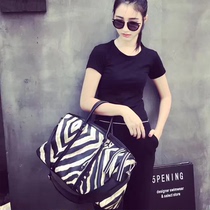 Zebra pattern business travel hand luggage bag female large capacity lightweight unisex short-distance boarding travel bag tide