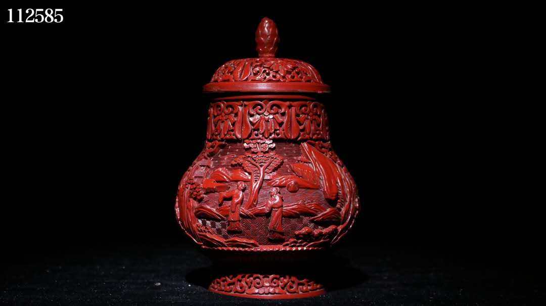 Folk Collection Old Antiques Collection of red lacquered ware General Jar Featured Gift Pendulum 102892