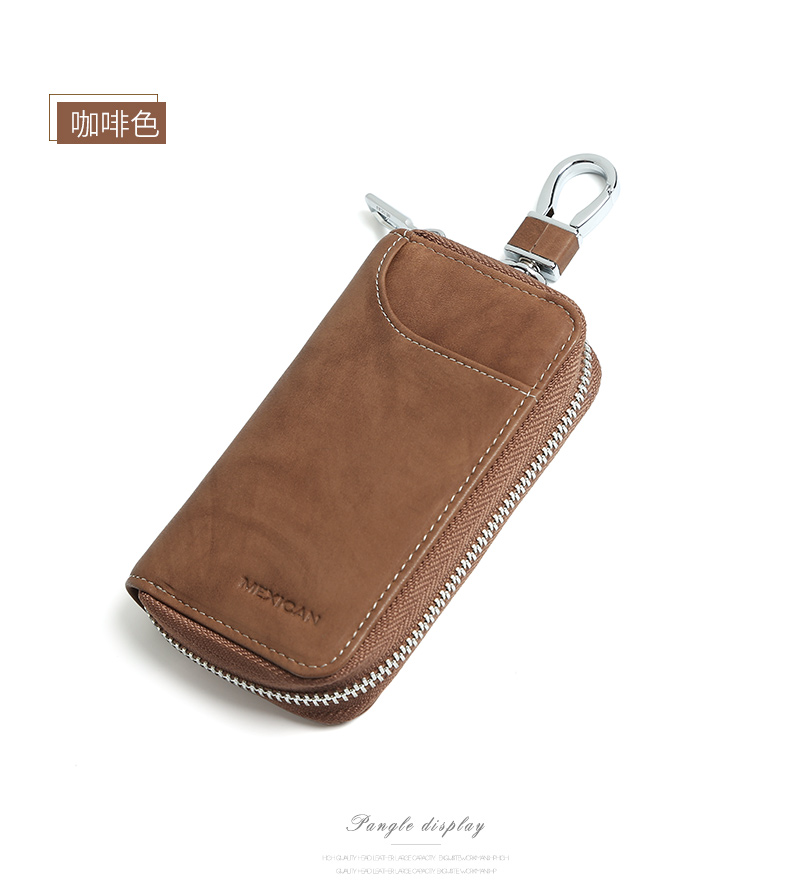Scarecrow key bag nam da đơn giản xe da túi chìa khóa đa chức năng gói thẻ ví tiền xu lớn ví nữ dễ thương