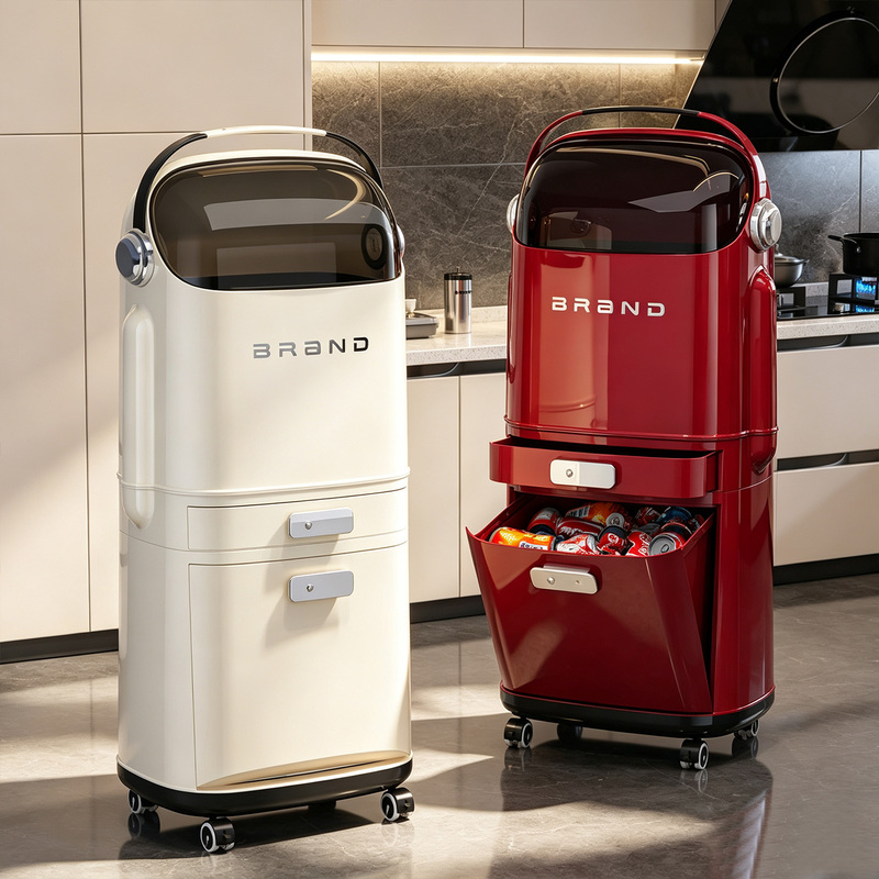 Trash Can for Home Use, 2026 New Model, Kitchen-Specific, High Aesthetic Value, Tall Design with Lid, Large Capacity, Large Size, No Need to Bend over Trash Can for Home Use, 2026 New Model, Kitchen-Specific, High Aesthetic Value, Tall Design with Lid, Large Capacity, Large Size, No Need to Bend over