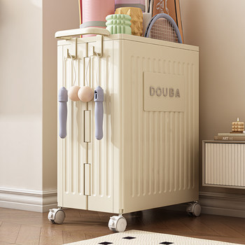 Yoga Mat Storage Basket with Wheels, Household Sports Equipment, Badminton Racket, Foam Roller, Fitness Equipment Storage Rack