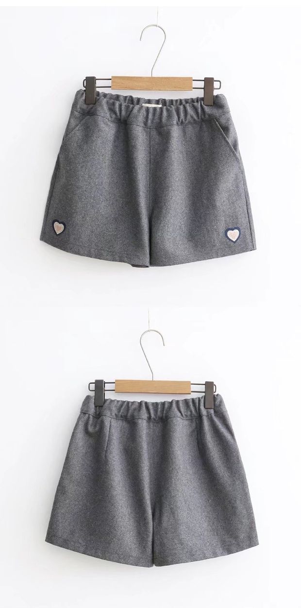Quần legging nữ Nhật Bản 2017 mùa thu đông hoạt hình động vật dễ thương thêu quần short len ​​mặc ủng nữ quần sọc nữ