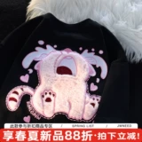 Парная одежда для влюбленных, летняя трендовая трехмерная мультяшная футболка подходит для мужчин и женщин, оверсайз, 3D, короткий рукав