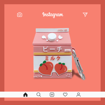 Meiji peach beverage AirPods protective cover soft airpods2 generation ear shell creative silicone AirPods pro third generation Apple headset wireless Bluetooth cute air