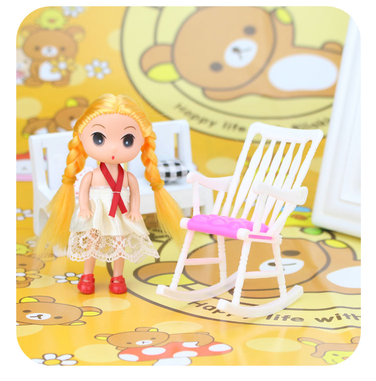 Barbie doll lắc ghế Barbie giấc mơ tủ quần áo nhỏ sweet house đồ chơi trẻ em Kay búp bê phụ kiện nội thất đồ chơi búp bê bé na