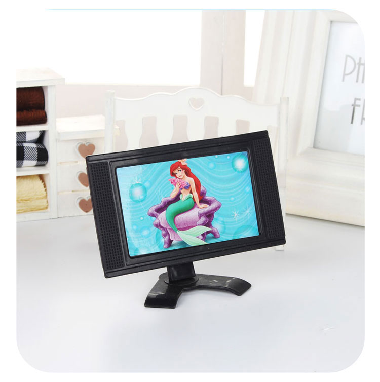 Barbie búp bê hộp quà tặng nhầm lẫn búp bê TV phụ kiện đồ chơi đồ nội thất nhà hát TV đen trang sức cho búp bê