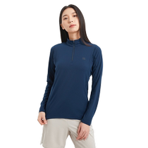 KOLON SPORT Kolon outdoor casual clothing womens HERO mountaineering hiking camping inner half-zip T-shirt