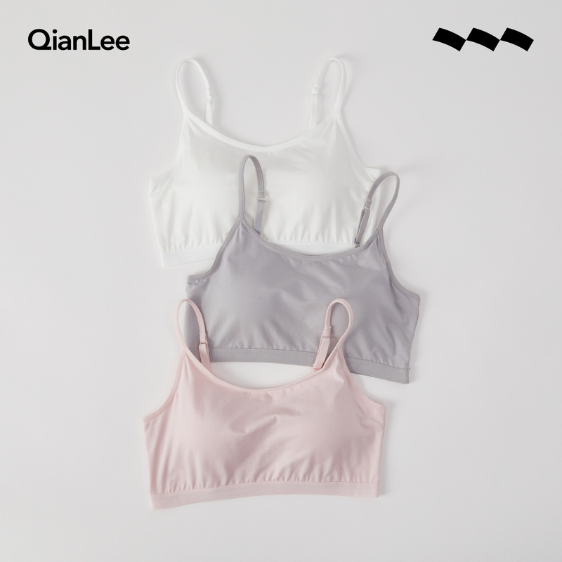 2 Pieces of Bandeau Bras for Women, Strapless Bras with Chest Pads, Integrated Bras for Middle and High School Girls, Student Innerwear, Cotton Base Layer 2 Pieces of Bandeau Bras for Women, Strapless Bras with Chest Pads, Integrated Bras for Middle and High School Girls, Student Innerwear, Cotton Base Layer