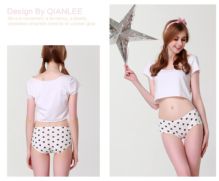 3 phụ nữ tải đồ lót cotton giữa eo một mảnh đồ lót liền mạch túi tam giác hông vải cotton thoáng khí - Vòng eo thấp quần lót thể thao