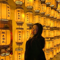 Ancient palace lantern antique sheepskin thickened outdoor waterproof Chinese luminous chandelier Hanfu photo lantern wall decoration