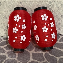 Japan Cherry Blossom Lantern Outdoor Romantic Cherry Blossom Festival Red White Advertising Custom Silk Handmade Chandelier Lampshade