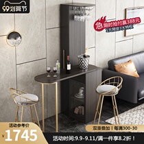 Light luxury rotating bar table wine cabinet integrated high foot Nordic corner partition cabinet post modern household living room small apartment