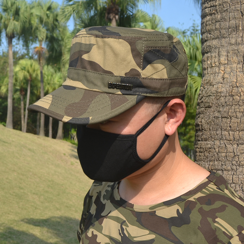 New Camouflated Flat Top Hat Men Casual Duck Tongue Cap Outdoor Casual Baseball Cap Expansion Training Hat Shading