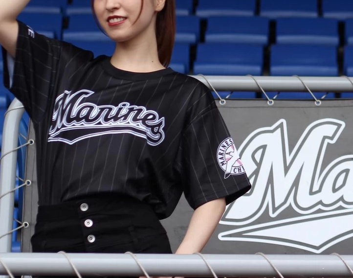 Japan Chiba Lotte Marines Men's and Women's Crew Neck Baseball Short-Sleeve T-Shirt Sports Quick-Drying Player Version