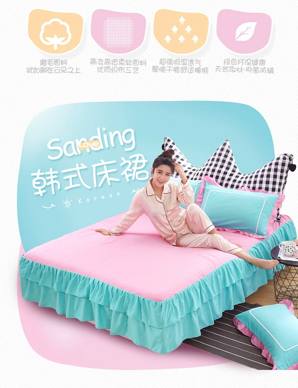 Sheets công chúa mùa hè mới của Hàn Quốc ren bedspread váy ngủ với ren trượt Simmons bìa nệm bảo vệ - Váy Petti