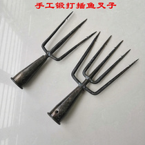 Harpoon three-tooth five-tooth Fork Fish three-strand fork five-prong Barb barbed barbed fishing gear row fork hand-forged fish fork