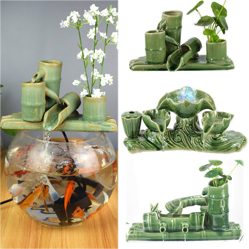 Fish tank pumping dive oxygen pump stream aquarium scenic fountain round small ceramic cycle mute