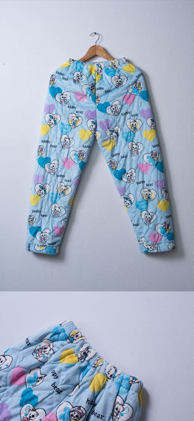 Đặc biệt hàng ngày quần mùa đông ba lớp chần dày san hô nhung ngủ quần nữ flannel ấm áp quần nhà giản dị quần lửng nữ