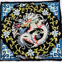Handmade Miao embroidery boutique plate gold embroidery old embroidery plate gold dragon decorative painting clothes fabric bag Q121 intangible cultural heritage 80% new