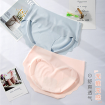 Incognito underwear womens 3D anti-pinch hip design breathable one-piece middle and low waist triangle ice silk sexy and comfortable hip lift summer