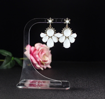 Transparent acrylic earring rack Earring rack Plaid shop jewelry display stand Shooting props support frame