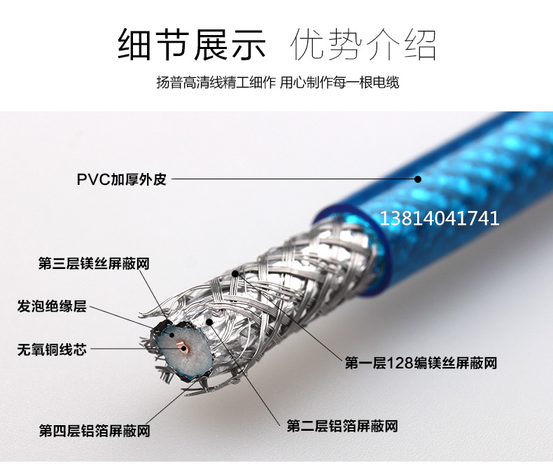 tivi xiaomi 75 inch Cải thiện nhà Cáp truyền hình cáp HD tuyến kín đồng 75-5 bốn lá chắn 160 mạng set-top box truyền hình vệ tinh - TV tivi sony 55