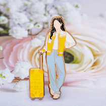 White Deer Perimeter with the same running bar Brother Metal Badge Ornament Brooch Bag accessories Accessories Same-birthday Gift Woman